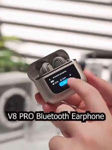 Tai Nghe Bluetooth V8 - Tai Nghe Không Dây Cảm Ứng Màn Hình Lcd Công Nghệ Chống Ồn Anc Âm Nghe Cực Đã