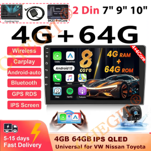7/9/10 inch Universal Android 13 Car Radio 64G Autoradio android 2 Din car radio Central Multimedia Smart car systems For Toyota