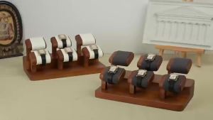 Woodten | WoodTen Watch Display Stand 1/3/6 Slot Watch Holder Cushion Wristwatch Organizer for Jewelry Store Counter Home Dresser Showcase