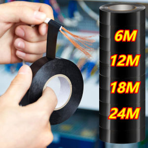 6m/roll Black Electrical Tape High-Temperature Resistant Electrical Tape Durable Soft Insulating Adhesive Electrical Tape