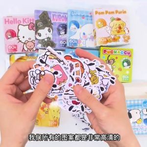 Sanrio Stickers Gift Box Set Kuromi Hello Kitty Cinnamoroll Pompompurin Pochacco Pokemon Genshin Impacty Sticker三丽欧宝可梦原神