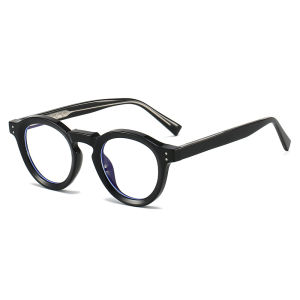 Retro Fashion Round Glasses Frame Men TR90 Metal Core Ins Cool Anti Blue Light Optical Glasses Color Patchwork Eyewear