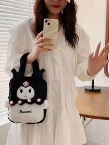 Túi Xách Sanrio vải nhung Phối Màu phong cách hoạt hình Lolita dễ thương