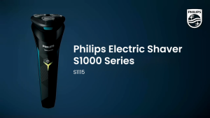 Philips 1000 Series S1115 Electric Shaver – 3 Floating Heads 56000 Cuts/Min Self-Sharpening Blade IPX7 Waterproof USB Fast Charge