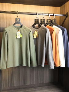 Luxury Cashmere Protein Long Sleeve round Neck T-Shirt Breathable Fashionable Autumn Outdoor Sports Top for Men in Standard Fit