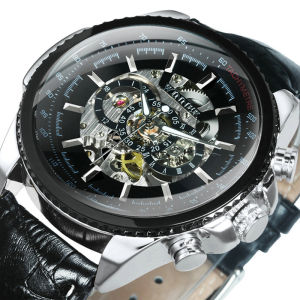 WINNER Sports Skeleton Automatic Watch for Men Luminous Pointers Military Steampunk Mechanical Watches Luxury Leather Strap 2025