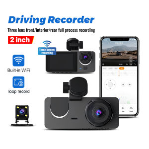 DVR Driving Recorder 24H Record 3 Camera Dashcam for Car Front + Interior + Back / Rear Dash Cam Night Vision 汽车行车记录仪