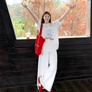 Loose Fit Womens Cotton T-Shirt Short Sleeve Retro American Style Summer Casual Top Half Sleeve round Neck Print Design