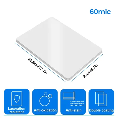100 Pack A4/3R/4R/5R Thermal Laminating Sheets 60 Mic Clear round Corner Pouches Compatible with All Thermal Laminators