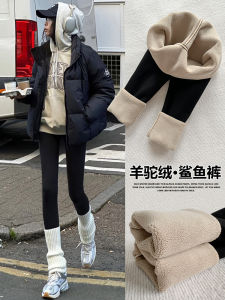 Black Yoga Slimming Pants Womens Outerwear Fleece Lined Tight Fit Autumn Winter New Style Sharkskin Pants Thermal Base Layer