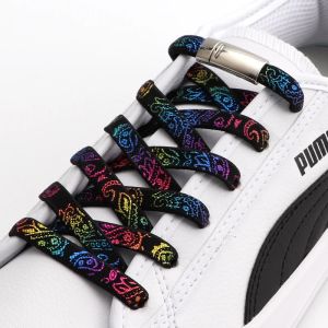No Tie Shoelaces Magnetic Metal lock Elastic Shoe Laces For Sneakers Men And Women Leisure Lazy Shoes Lace Flat Rubber band