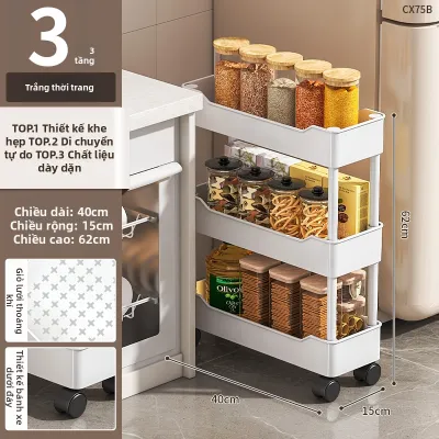 MEISITEKEKE | Kệ Lưu Trữ Đa Tầng Narrow Có Bánh Xe