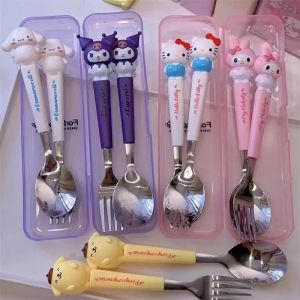 Kuromi Kids Portable Fork Spoon Cartoon Tableware 2-piece Set Stainless Steel Tableware\\n\\n Introduction to Kuromi Kids Portable Fork Spoon Set\\n\\nIntroducing Kuromi Kids Portable Fork Spoon Set - a delightful and practical dining utensil set for kids. Designed with safety, durability, and ease of use in mind, this 2-piece set is perfect for parents looking for a reliable and cute tableware option for their children. Made from high-quality stainless steel, these forks and spoons are both lightweight and strong enough to withstand daily use without bending or getting damaged.\\n\\n Key Features of Kuromi Kids Tableware\\n\\n- **Not Heavy But Strong Enough:** These forks and spoons are designed to be lightweight yet sturdy, making them easy for kids to handle while being durable enough to last through years of use.\\n\\n- **Durable And Long-lasting:** With moderate thickness and rounded edges, these utensils provide a good grip and are built to last. They're perfect for daily use and can be passed down from one child to another.\\n\\n- **Safe and Healthy:** Made from stainless steel, Kuromi Kids Tableware is free from harmful substances, ensuring a safe and healthy eating experience for your little ones.\\n\\n- **Easy to Maintain:** These forks and spoons are easy to clean and maintain, making them a convenient choice for busy parents.\\n\\n Why Choose Kuromi Kids Tableware?\\n\\nWhen it comes to choosing the right tableware for your kids, there are many factors to consider. Kuromi Kids Tableware stands out because of its combination of safety, durability, and convenience. With a cute and cartoon design, these forks and spoons will delight your children while providing a safe and healthy eating experience.\\n\\n Benefits of Using Kuromi Kids Portable Fork Spoon Set\\n\\n Durability & Longevity of Stainless Steel Tableware\\n\\nOne of the primary benefits of using Kuromi Kids Portable Fork Spoon Set is its durability and longevity. Made from high-quality stainless steel, these utensils are built to last and can withstand years of daily use without bending or getting damaged.\\n\\n Health & Safety Features of Kuromi Kids Tableware\\n\\nAnother benefit of Kuromi Kids Tableware is its health and safety features. These forks and spoons are free from harmful substances, making them safe for your children to use. Additionally, the smooth mirror-polished edges ensure there are no rough spots to hurt your child's mouth.\\n\\n Easy Maintenance & Cleaning of Kuromi Kids Tableware\\n\\nCleaning and maintaining Kuromi Kids Tableware is a breeze. These forks and spoons are easy to clean and maintain, making them a convenient choice for busy parents. Simply wash them with soap and water, and they're ready to use again.\\n\\n How to Use Kuromi Kids Portable Fork Spoon Set\\n\\n Tips for Proper Usage of Kuromi Kids Tableware\\n\\nTo get the most out of your Kuromi Kids Portable Fork Spoon Set, here are some tips for proper usage:\\n\\n- Encourage your child to hold the fork and spoon correctly to develop good eating habits.\\n\\n- Teach your child to use the fork and spoon properly to avoid spills and messes.\\n\\n- Supervise your child while they're using the fork and spoon to ensure their safety.\\n\\n Cleaning & Storage Guidelines for Kuromi Kids Tableware\\n\\nTo keep your Kuromi Kids Portable Fork Spoon Set in top condition, follow these cleaning and storage guidelines:\\n\\n- Wash the forks and spoons with soap and water after each use.\\n\\n- Store the forks and spoons in a dry place to prevent rust.\\n\\n- Avoid using abrasive cleaners or scrubbers, as they may damage the surface of the utensils.\\n\\n Conclusion: Why Choose Kuromi Kids Portable Fork Spoon Set?\\n\\nIn conclusion, Kuromi Kids Portable Fork Spoon Set is an excellent choice for parents looking for a reliable and cute tableware option for their children. With its combination of safety, durability, and convenience, this 2-piece set is perfect for daily use and can be passed down from one child to another. So why wait? Get your Kuromi Kids Portable Fork Spoon Set today and give your child a safe and healthy eating experience!\"