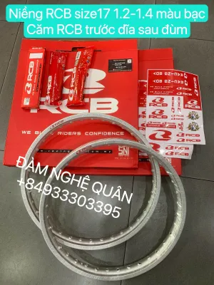 Cặp niềng RCB size17 1.2-1.4 màu bạc + bộ căm RCB trước dĩa sau đùm cho Wave Alpha đời đầu / Wave Thái 110cc / Wave nhỏ / Rim RCB size17 1.2-1.4 Silver color + Spoke RCB chính hãng RCB mới 100% 💰 2170000 VND / 1 bộ y hình niềng + căm