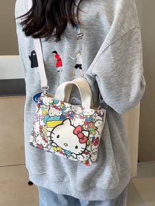 SEA YADOU  กระเป๋าสะพายไหล่ลายการ์ตูนน่ารักแมวคิตตี้ใหม่อินเทรนด์แฟชั่นกระเป๋าสะพายข้างสบายๆสไตล์เกาหลี