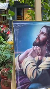 Tranh Công giáo - Gia đình thánh gia thất mẫu 01 chất liệu in gỗ tráng gương bọc viền cao cấp trang trí nhà cửa nhà thờ