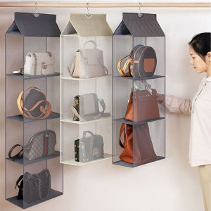 4 Layer Hanging Bag Organizer: A Modern Design for Space-Saving & Dust-Proof Storage