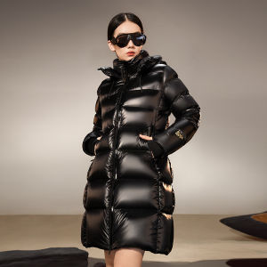 Guvet | 3.0 Premium Black Long Womens Down Coat Winter