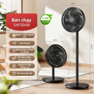 Midea | Quạt Cây Lửng Midea SAF30AC Động Cơ Đồng Nguyên Chất Siêu Bền Hoạt Động Êm Ái Tiết Kiệm Điện