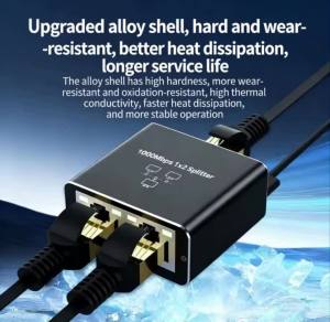 Rj45 Splitter 1 in 2 Out Ethernet Adapter Gigabit Internet Network Cable Extender Rj45 Connector for PC TV Box Router Sharer