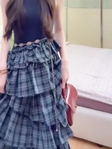 MANMI | Fashion Youthful Irregular Checkered Layered Skirt