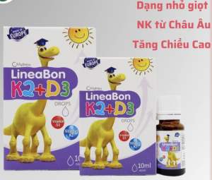 LINEABON Vitamin K2 D3 / Imochild - D3 K2 MK-7 và DHA - Hỗ trợ bé phát triển chiều cao và trí não FTL