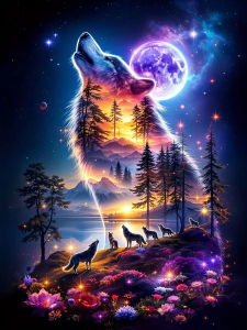 Jigsaw Puzzle for Adults 500/1000/1200/2000PCS Wolf Moon Animal Scenery Paper Puzzle Home Wall Decoration Gift Idea