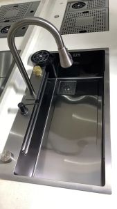 【Fast delivery】 SWG Digital Display Waterfall Kitchen Sink Stainless Steel Sink Bowl Wash BasinHome Sink