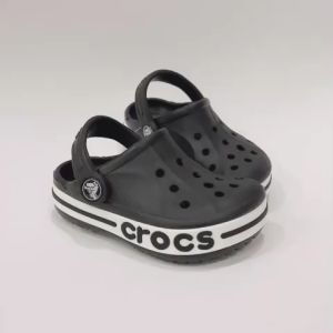 [TẶNG 12 STICKER] - Dép sục Cross Baya cho bé trai bé gái trẻ em Cros màu Đen HannaKids giày xục Croc Clog Kid quai ngang nam nữ xuất khẩu tặng Sticker - Thế Giới Cross