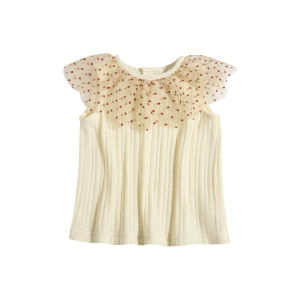 toz mama | Double Layer Gauze Neck Sleeveless T-shirt