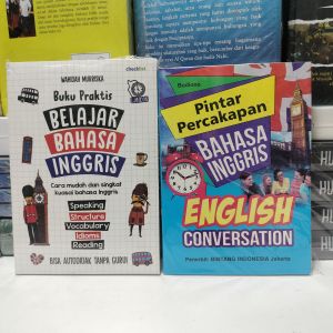 Paket 2 buku praktis belajar bahasa Inggris dan pintar percakapan bahasa Inggris.