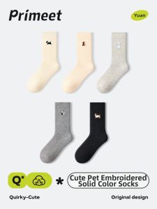 PRIMEET | Winter Cute Cartoon Embroidery Warm Cotton Socks