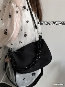 Japan fashion Harajuku Dark Underarm Bag Chain Small Bag Women Korean Style Ins Style Trendy Shoulder Bag All-Match Messenger Bag
