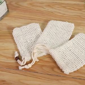 10PCS Cotton Linen Drawstring Bubble Net Handmade Soap Bar Soap Foaming Bag Facial Cleanser Foaming Net