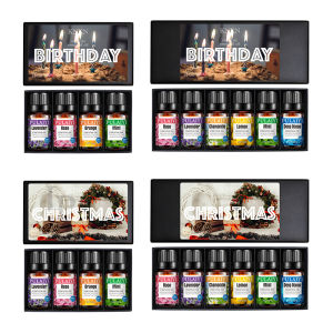 6 Pcs Aroma Scent Oil Natural Non-Irritating Water-Soluble Aromatherapy Essential Oil For Humidifier Lavender Rose With Gift Box 10ml Set