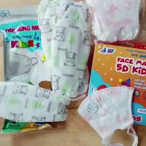 Khẩu trang y tế Trẻ em (Chính hãng) - Hộp 10 cái (5D dưới 5 tuối hoặc 4D trên 5 tuổi) - Gia dụng Phước Hòa