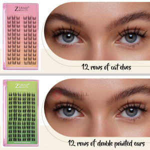 New Cat Elf False Eyelashes Double-pointed Wheat Ears Pure Desire Wild Little Devil Eyelashes Segmented Grafting Eyelashes Wholesale