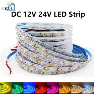 12V 24V 2835 Led Strip Light Diode Tape 5m 10m 120LEDs/m Soft Lamp Bar 8mm PCB White/Warm White/Blue/Red/Pink/Green/Lemon Yellow