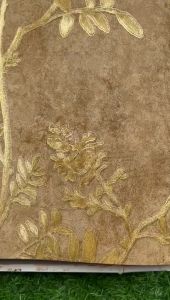 Wallpaper Dinding Ranting Daun Pohon Gold Cream Putih Gading Simple Elegan