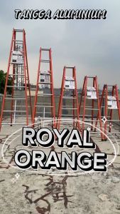 ROYAL - Tangga Lipat Aluminium Jumbo Multifungsi 300 CM / 3 Meter - Aluminium Ladder Royal Orange