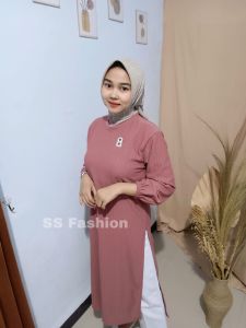 Inara Long Tunik Knit Hornet // Tunik Knit Kekinian // Long Tunik Premium