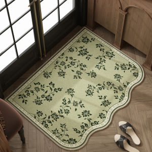 Irregular Shaped Vintage Flower Non-Slip Stain-Resistant Door Mat