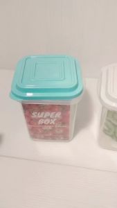 📌กล่องพลาสติกใส  ใส่ของ บรรจุ1000 ml.⚡ มีฝาปิด เเข็งเเรง คละสี  [พร้อมส่ง] 010-07 🧡