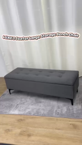 **NEW ARRIVAL**CHF LUXE 3 Seater Large Storage Bench Chair/Easy Clean Fabric/Metal Chrome Leg