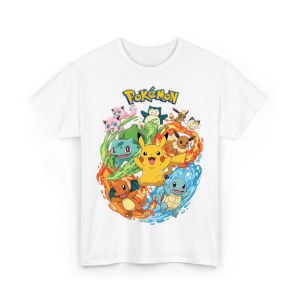 Bandai | Pokémon Pattern Loose Fit Suitable for Parents and Children Short Sleeves Childrens Pure Cotton T-shirt Fashion and Casual