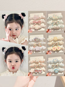 NING ZHOU | Flower Bow Dots Childrens Hair Scrunchie