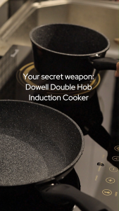 Dowell 200mm Double Burner Induction Cooktop | 3100W Built-In Induction Cooker with Child Lock & Free Pot | IC-58TC