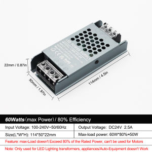 NIUGUY(好家伙) | Ultra Thin LED Power Supply 12V 24V 60W 100W 200W 300W 400W AC-DC Switching Transformer for LED Strip Light Lighting Driver