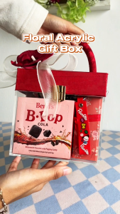 Flora Acrylic Gift Set - Surprise Premium Corporate Farewell Wedding Birthday Event Chocolate Cookie