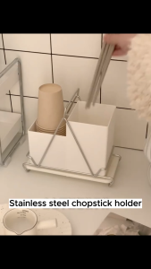 SimpleJoy Chopsticks Tableware Holder Spoon & Fork Holder Stainless Steel Wall Mount Kitchen Cutlery Organizer Storage